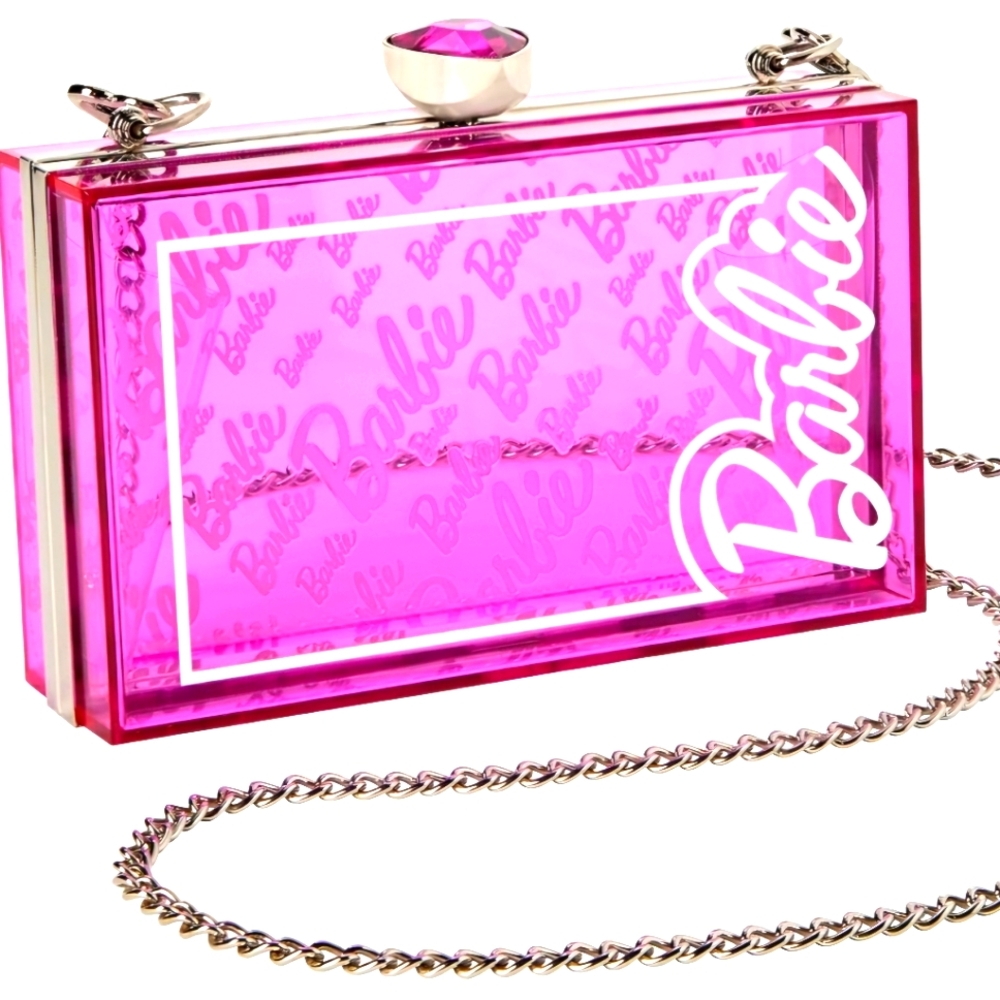 Barbie Box Bag. Halloween Spirit Costume piece. Transparent/pink.